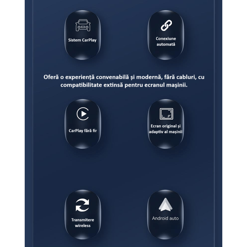 Auto si Moto - Electronice auto - Multimedia auto - Adaptor wireless CarPlay & Android Auto 2-in-1 ZYTEQ®️ Q1BZ, iOS 10+/Android 11+, WiFi 5GHz, Plug-and-Play, negru - Infinity.ro