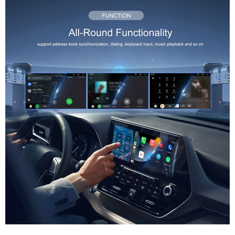 Auto si Moto - Electronice auto - Multimedia auto - Adaptor wireless CarPlay & Android Auto 2-in-1 ZYTEQ®️ A3714, iOS 10+/Android 11+, WiFi 5GHz, Plug-and-Play, gri - Infinity.ro