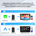 Auto si Moto - Electronice auto - Multimedia auto - Adaptor wireless CarPlay & Android Auto 2-in-1 ZYTEQ®️ TY609, iOS 10+/Android 11+, WiFi 5GHz, Plug-and-Play, negru - Infinity.ro