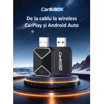 Auto si Moto - Electronice auto - Multimedia auto - Adaptor wireless CarPlay & Android Auto 2-in-1 ZYTEQ®️ C11, iOS 10+/Android 11+, WiFi 5GHz, Plug-and-Play, negru - Infinity.ro