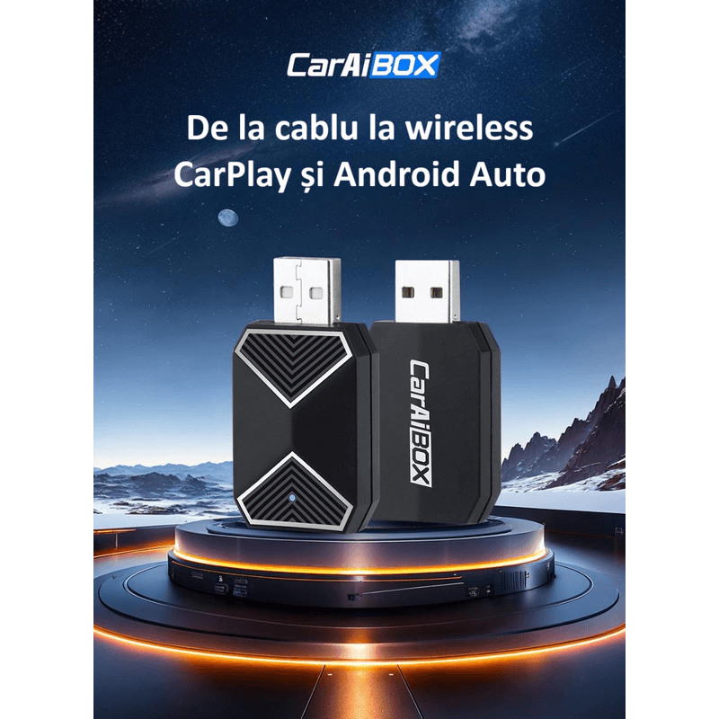 Auto si Moto - Electronice auto - Multimedia auto - Adaptor wireless CarPlay & Android Auto 2-in-1 ZYTEQ®️ C11, iOS 10+/Android 11+, WiFi 5GHz, Plug-and-Play, negru - Infinity.ro
