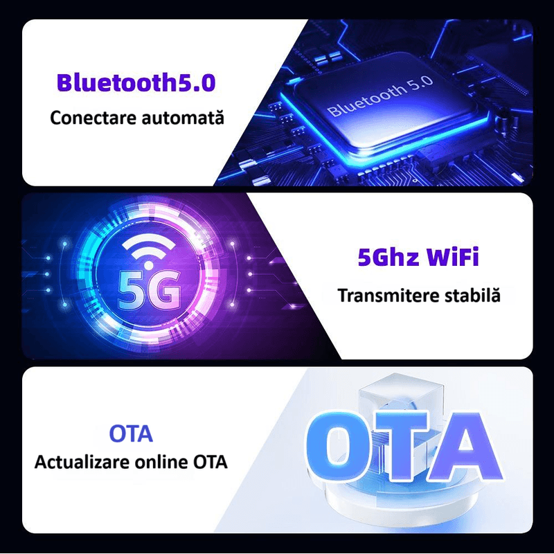 Auto si Moto - Electronice auto - Multimedia auto - Adaptor wireless CarPlay & Android Auto 2-in-1 ZYTEQ®️ C11, iOS 10+/Android 11+, WiFi 5GHz, Plug-and-Play, negru - Infinity.ro