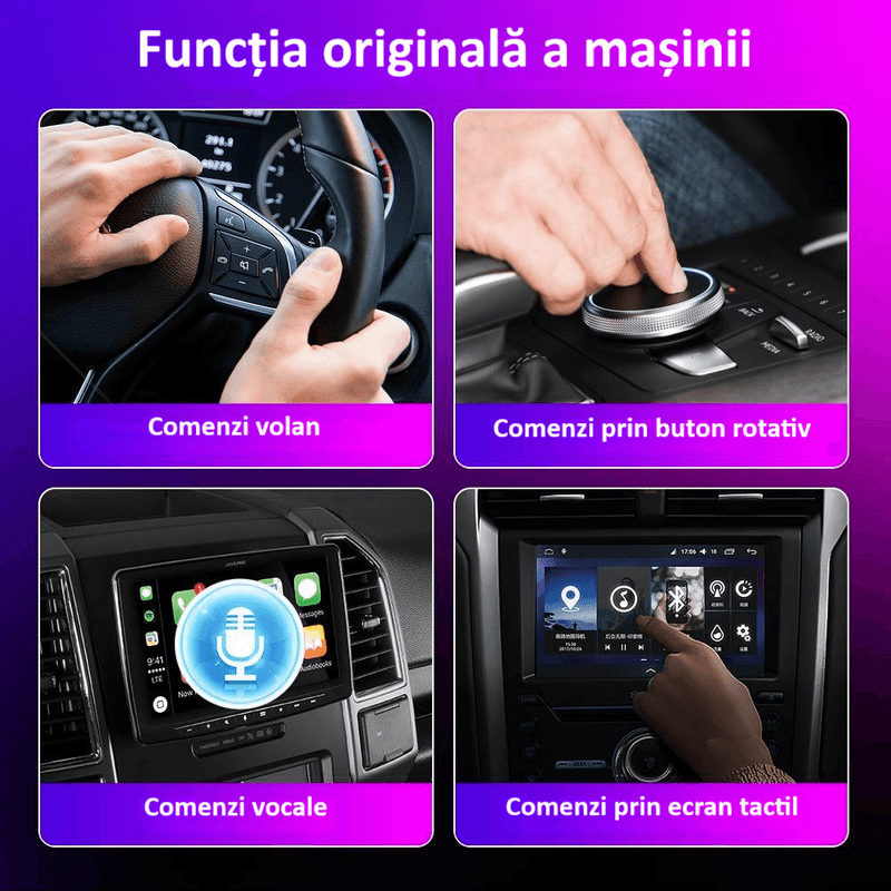Auto si Moto - Electronice auto - Multimedia auto - Adaptor wireless CarPlay & Android Auto 2-in-1 ZYTEQ®️ C11, iOS 10+/Android 11+, WiFi 5GHz, Plug-and-Play, negru - Infinity.ro