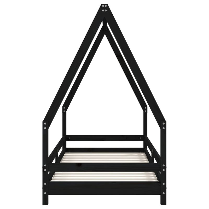 Casa si Gradina - Mobilier - Mobilier copii - Patuturi copii - Cadru de pat pentru copii, negru, 80x200 cm, lemn masiv de pin - Infinity.ro