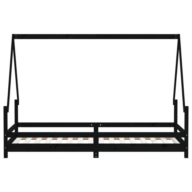 Casa si Gradina - Mobilier - Mobilier copii - Patuturi copii - Cadru de pat pentru copii, negru, 80x200 cm, lemn masiv de pin - Infinity.ro