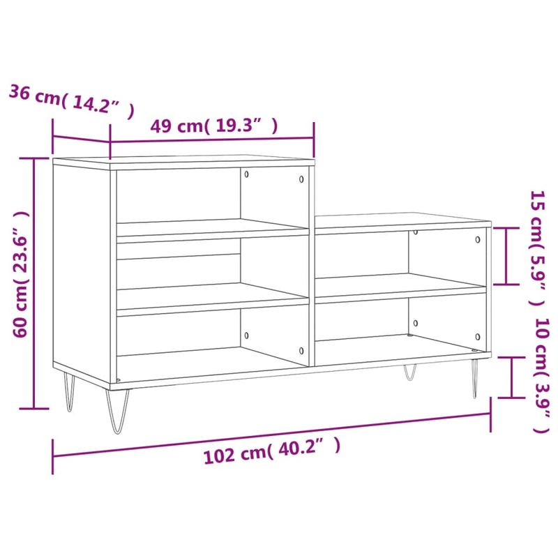 Casa si Gradina - Mobilier - Organizare si depozitare - Organizator incaltaminte - Pantofar, alb extralucios, 102x36x60 cm, lemn compozit - Infinity.ro