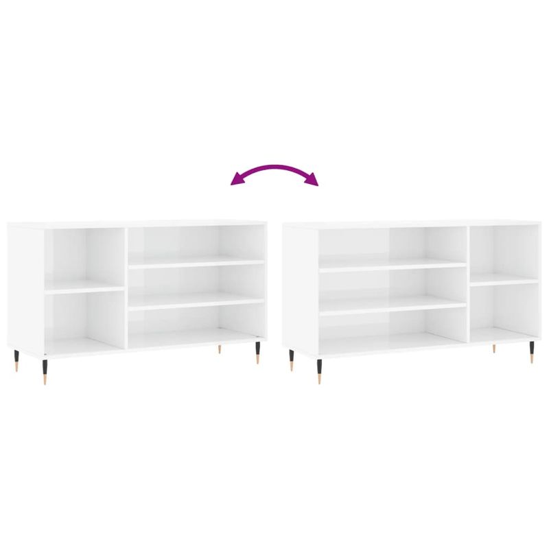 Casa si Gradina - Mobilier - Organizare si depozitare - Organizator incaltaminte - Pantofar, alb extralucios, 102x36x60 cm, lemn compozit - Infinity.ro