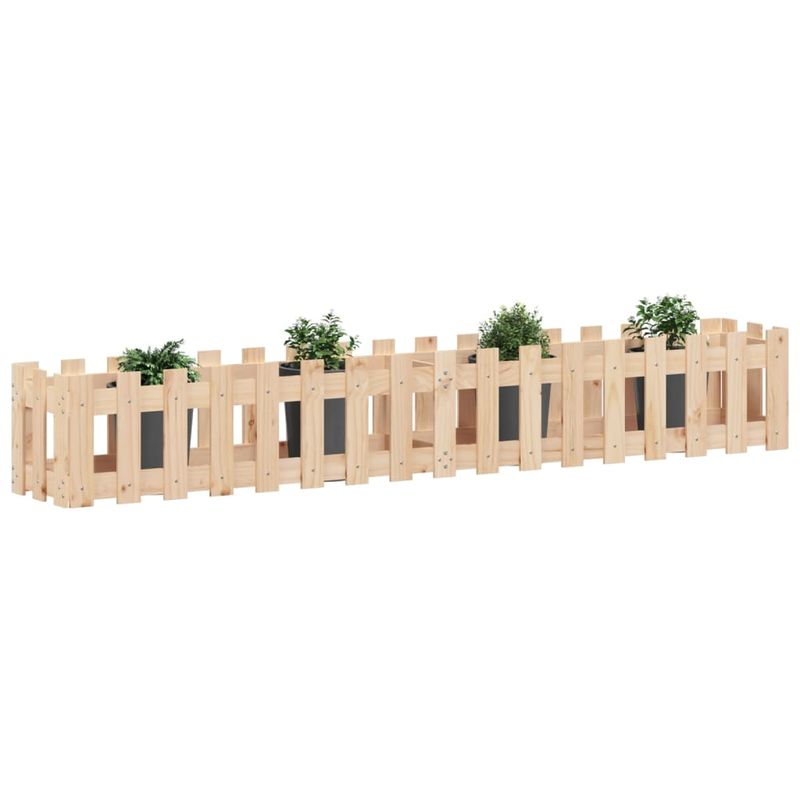 Casa si Gradina - Gradinarit si plante - Plante si ghivece - Ghivece si suporturi - Pat inaltat gradina design gard 200x30x30 cm lemn de pin tratat - Infinity.ro