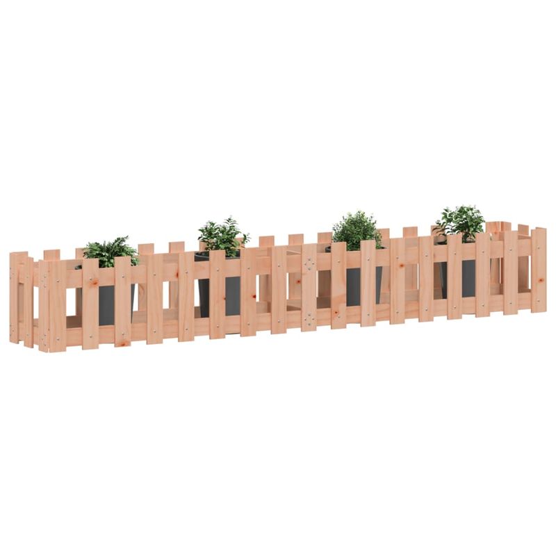 Casa si Gradina - Gradinarit si plante - Plante si ghivece - Ghivece si suporturi - Pat inaltat gradina cu design gard 200x30x30 cm lemn douglas - Infinity.ro