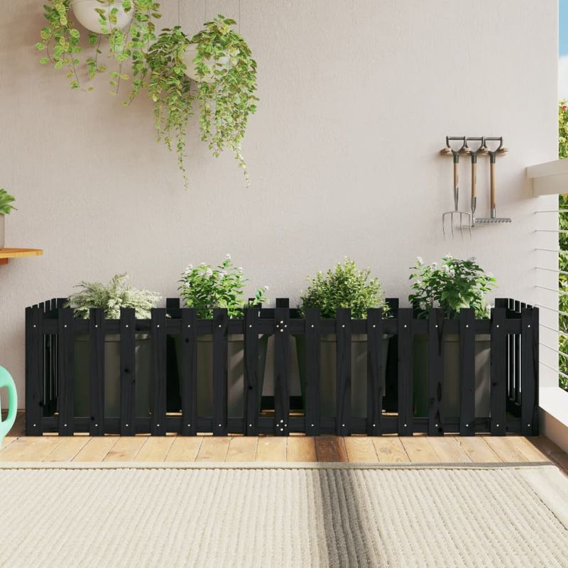 Casa si Gradina - Gradinarit si plante - Plante si ghivece - Ghivece si suporturi - Pat inaltat gradina design gard 200x50x50 cm lemn impregnat pin - Infinity.ro