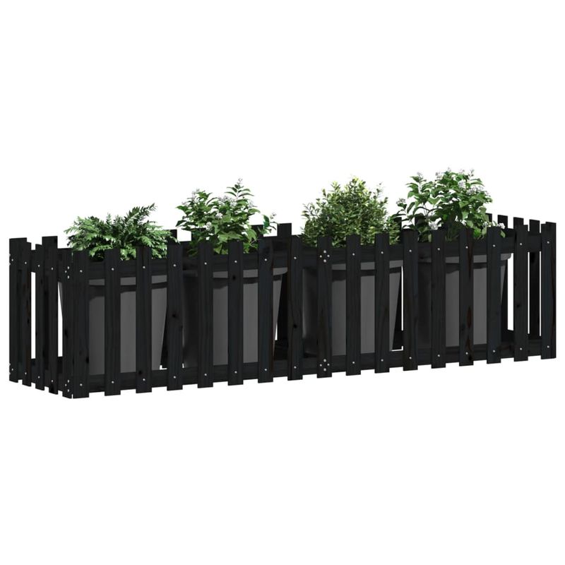 Casa si Gradina - Gradinarit si plante - Plante si ghivece - Ghivece si suporturi - Pat inaltat gradina design gard 200x50x50 cm lemn impregnat pin - Infinity.ro