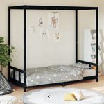 Casa si Gradina - Mobilier - Mobilier copii - Patuturi copii - Cadru de pat pentru copii, negru, 90x190 cm, lemn masiv de pin - Infinity.ro