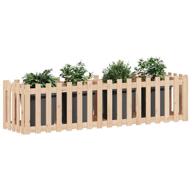 Casa si Gradina - Gradinarit si plante - Plante si ghivece - Ghivece si suporturi - Pat inaltat gradina design gard 200x50x50 cm lemn impregnat pin - Infinity.ro
