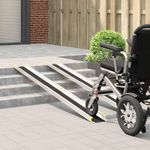 Auto si Moto - Remorci si platforme auto - Rampa pentru scaun cu rotile 2 pcs Negru 213,5 x 19,5 x 5,5 cm - Infinity.ro