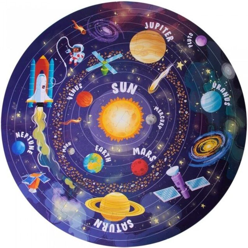 Jucarii, Copii si Bebe - Jucarii si jocuri - Jocuri si puzzle - Puzzle - Puzzle circular, Apli, tema Sistemul Solar, 48 piese, 50 cm - Infinity.ro