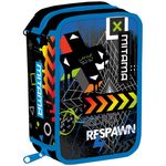 Carti si Birotica - Rechizite - Penare - Penar echipat Mitama 3 compartimente design albastru cu negru - Infinity.ro