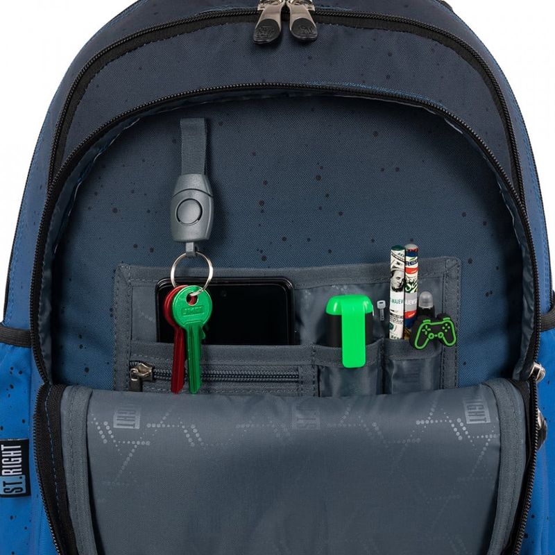 Carti si Birotica - Rechizite - Rucsacuri si genti scolare - Ghiozdan Tip Troler, St.Right, Roti de Silicon, Impermeabil, Colectia Space Moon, TB01, 44x32x25cm - Infinity.ro