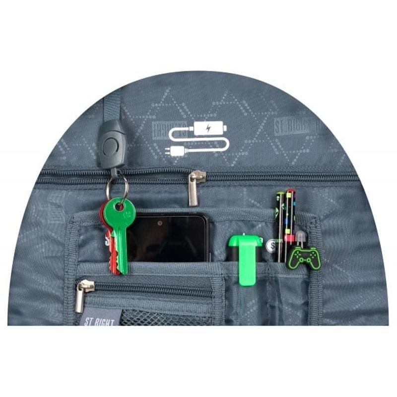 Carti si Birotica - Rechizite - Rucsacuri si genti scolare - Ghiozdan BP07 ST Right Moon Surface 4 compartimente 42x30x20 - Infinity.ro