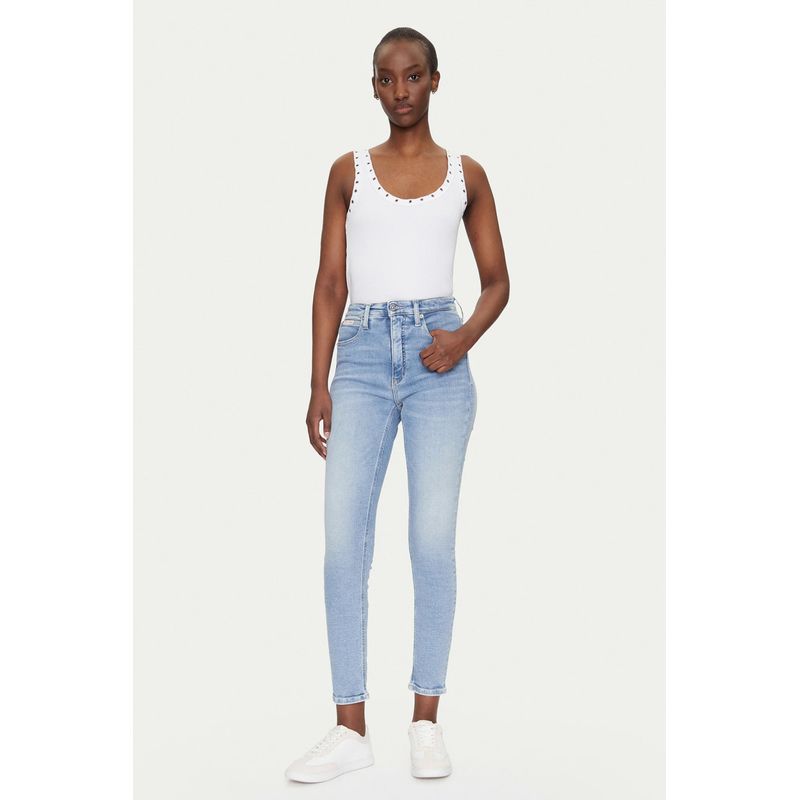Fashion, accesorii si bijuterii - Femei - Imbracaminte femei - Pantaloni femei - Blugi dama Calvin Klein Jeans J20J225141 Skinny Fit W27-L30 US Albastru - Infinity.ro