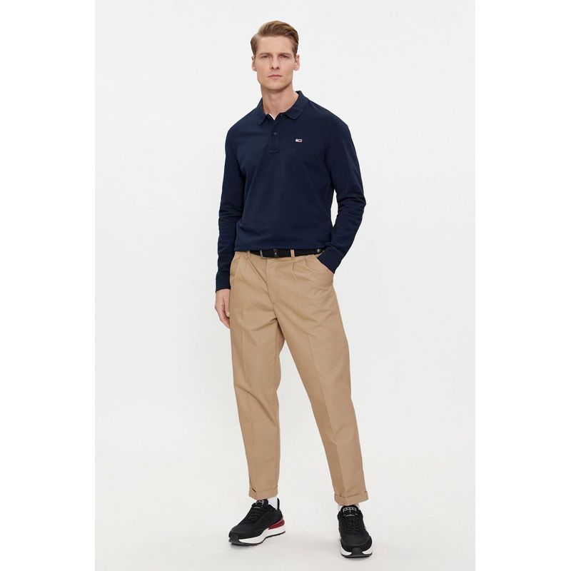 Fashion, accesorii si bijuterii - Barbati - Imbracaminte - Tricouri si bluze barbati - Bluza polo barbati Tommy Jeans DM0DM18309 S INTL Bleumarin - Infinity.ro