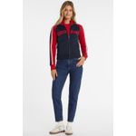 Fashion, accesorii si bijuterii - Femei - Imbracaminte femei - Hanorace femei - Bluza de trening Guess cu fermoar si broderie logo S INTL Rosu | Bleumarin - Infinity.ro