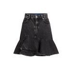 Fashion, accesorii si bijuterii - Femei - Imbracaminte femei - Fuste femei - Fusta mini Karl Lagerfeld Jeans din denim cu volane S INTL Gri inchis - Infinity.ro