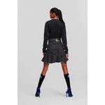 Fashion, accesorii si bijuterii - Femei - Imbracaminte femei - Fuste femei - Fusta mini Karl Lagerfeld Jeans din denim cu volane S INTL Gri inchis - Infinity.ro