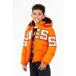 Fashion, accesorii si bijuterii - Copii - Imbracaminte copii - Jachete si geci copii - Geaca copii Guess cu imprimeu logo L4BL04 14 ani 164 CM Portocaliu - Infinity.ro