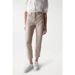 Fashion, accesorii si bijuterii - Femei - Imbracaminte femei - Pantaloni femei - Pantaloni crop Salsa Jeans din piele ecologica 29 Maro taupe deschis - Infinity.ro