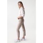 Fashion, accesorii si bijuterii - Femei - Imbracaminte femei - Pantaloni femei - Pantaloni crop Salsa Jeans din piele ecologica 29 Maro taupe deschis - Infinity.ro