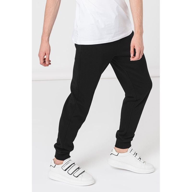 Fashion, accesorii si bijuterii - Barbati - Imbracaminte - Pantaloni barbati - Pantaloni de trening Karl Lagerfeld cu banda in talie cu snur de ajustare Negru M INTL - Infinity.ro