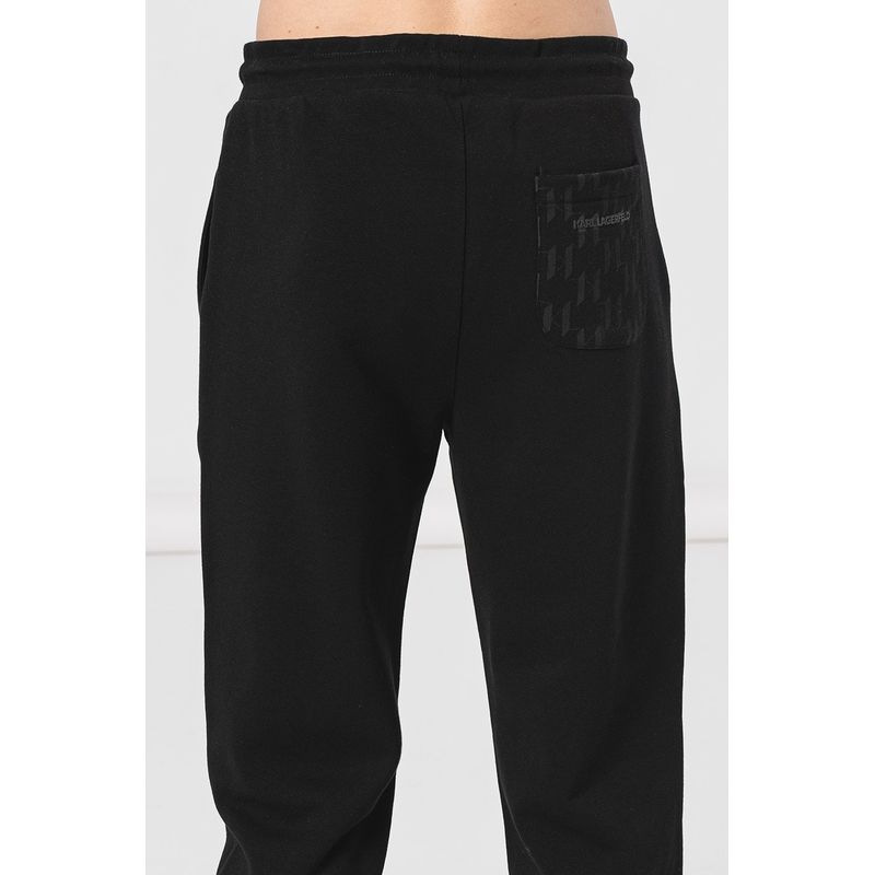 Fashion, accesorii si bijuterii - Barbati - Imbracaminte - Pantaloni barbati - Pantaloni de trening Karl Lagerfeld cu banda in talie cu snur de ajustare Negru M INTL - Infinity.ro