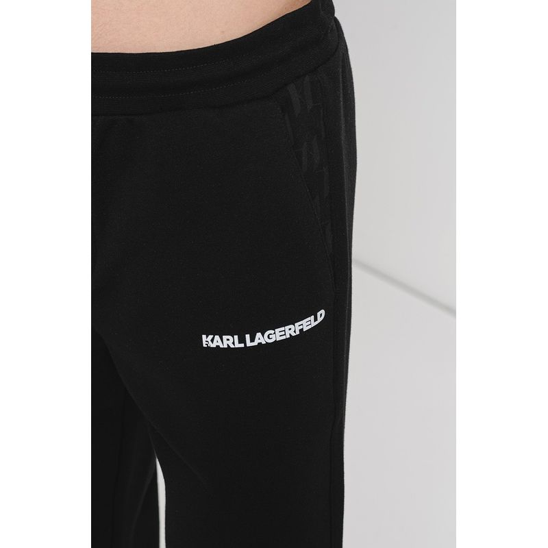 Fashion, accesorii si bijuterii - Barbati - Imbracaminte - Pantaloni barbati - Pantaloni de trening Karl Lagerfeld cu banda in talie cu snur de ajustare Negru M INTL - Infinity.ro