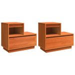 Casa si Gradina - Mobilier - Comode si corpuri - Noptiere - Dulap de noapte cu sertar 2 pcs Maroniu cerat 60 x 34 x 51 cm - Infinity.ro