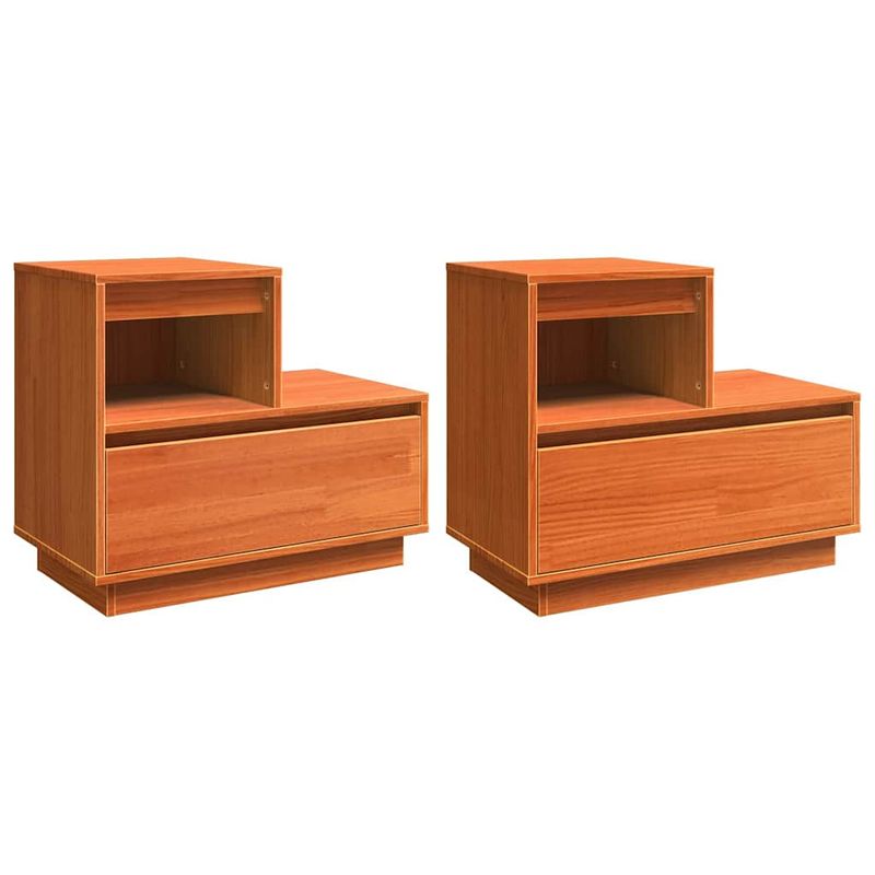 Casa si Gradina - Mobilier - Comode si corpuri - Noptiere - Dulap de noapte cu sertar 2 pcs Maroniu cerat 60 x 34 x 51 cm - Infinity.ro