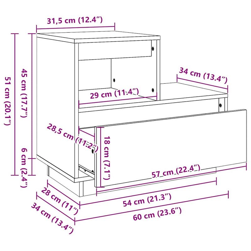 Casa si Gradina - Mobilier - Comode si corpuri - Noptiere - Dulap de noapte cu sertar 2 pcs Maroniu cerat 60 x 34 x 51 cm - Infinity.ro