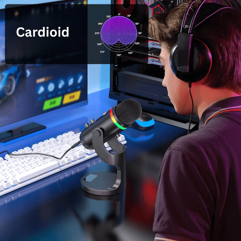 TV, Audio-Video si Foto - Audio profesionale - Microfoane profesionale - Microfon Profesional K66 USB, RGB, Mute, Suport Detasabil, Gaming, Podcast, Windows, Mac, PS4/PS5, Negru - Infinity.ro