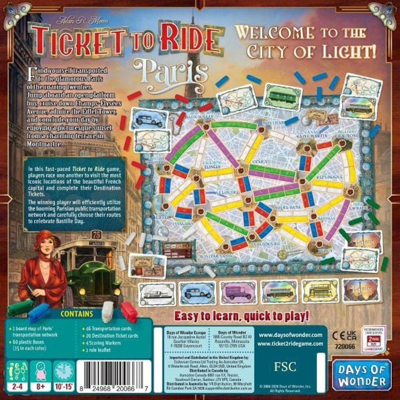 Jucarii, Copii si Bebe - Jucarii si jocuri - Jocuri si puzzle - Jocuri de societate - Ticket to Ride Paris – Joc Rapid cu Harta Parisului (EN) - Infinity.ro