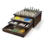 Jucarii, Copii si Bebe - Jucarii si jocuri - Jocuri si puzzle - Jocuri de societate - Set 10 Jocuri Deluxe in cutie din lemn – colectie clasica premium - Infinity.ro