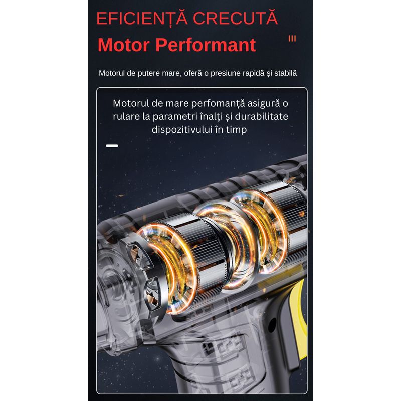 Auto si Moto - Piese auto si accesorii - Piese auto - Pompe de combustibil si injectoare - Pompa de aer electrica, Afisaj Digital, Oprire automata, Lanterna LED, Multifunctionala, 100W, Manometru, Negru - Infinity.ro