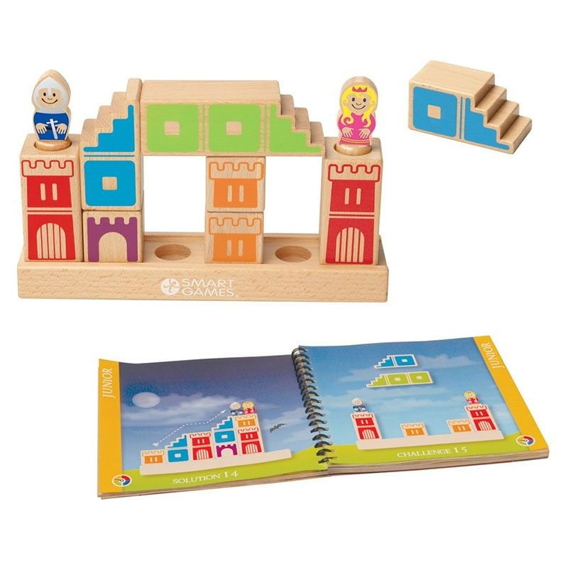 Jucarii, Copii si Bebe - Jucarii si jocuri - Jocuri si puzzle - Jocuri de societate - Camelot Jr – Joc de logica din lemn cu 48 de provocari - Infinity.ro