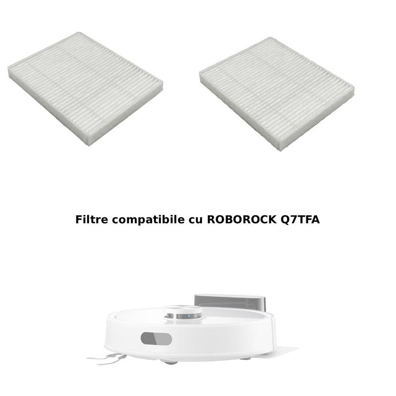 Electronice si Electrocasnice - Ingrijirea locuintei - Accesorii aparate pentru ingrijirea locuintei - Set doua filtre  PAA-home, compatibile cu aspiratorul Roborock Q7TFA model RPA0TCP Q7TF02-00 - Infinity.ro
