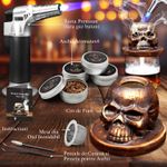 Casa si Gradina - Bucatarie si vesela - Accesorii bar - Shakere - Set afumare băuturi cu coș de fum în formă de craniu – ceramică, torță și chipsuri lemn aromatic - Infinity.ro