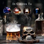 Casa si Gradina - Bucatarie si vesela - Accesorii bar - Shakere - Set afumare băuturi cu coș de fum în formă de craniu – ceramică, torță și chipsuri lemn aromatic - Infinity.ro