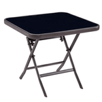 Casa si Gradina - Gradina si terasa - Mobilier exterior - Mese gradina - Masa pliabila exterior 80x80 cm 4 persoane – metal si sticla neagra rezistenta - Infinity.ro
