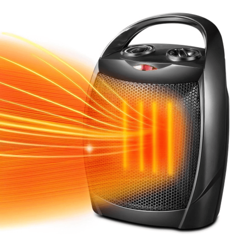 Electronice si Electrocasnice - Climatizare si sisteme de incalzire - Aparate incalzire aer - Aeroterme - Aeroterma Ceramica 1500W, Portabila, Termostat Reglabil, 2 Trepte de Viteza, Protectie Anti-Cadere, Neagra - Infinity.ro