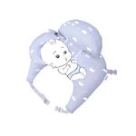 Jucarii, Copii si Bebe - Maternitate - Accesorii alaptare - Perna de ajutor alaptare si suport bebe, prindere talie, husa detasabila din bumbac, Gri - Infinity.ro