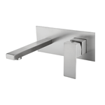 Casa si Gradina - Sanitare - Lavoar baie si accesorii - Baterii sanitare - Baterie baie incastrata, GLIMATECH, monocomanda, montaj pe perete, otel inoxidabil, finisaj periat, gri inox - Infinity.ro