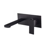 Casa si Gradina - Sanitare - Lavoar baie si accesorii - Baterii sanitare - Baterie sanitara pentru chiuveta baie GLIMATECH, Otel inoxidabil, Prindere in perete, Design modern, Negru mat - Infinity.ro