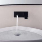 Casa si Gradina - Sanitare - Lavoar baie si accesorii - Baterii sanitare - Baterie sanitara pentru chiuveta baie GLIMATECH, Otel inoxidabil, Prindere in perete, Design modern, Negru mat - Infinity.ro